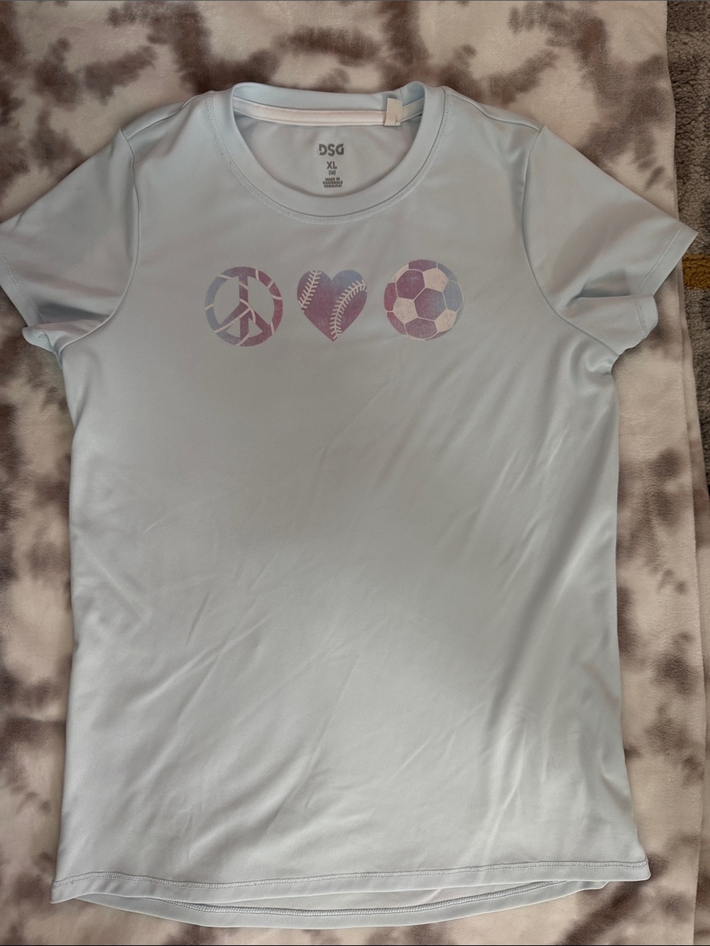 DSG Pale Blue Short Sleeve Tee with Sport Icons